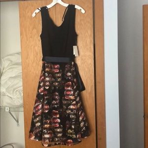 NWT David’s bridal  navy blue floral party dress